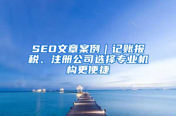 SEO文章案例｜记账报税、注册公司选择专业机构更便捷