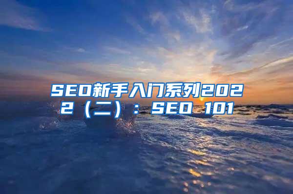 SEO新手入门系列2022（二）：SEO 101