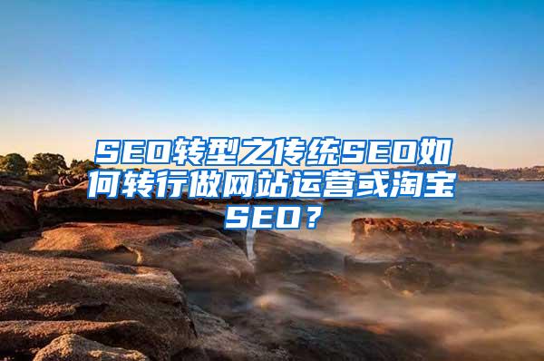 SEO转型之传统SEO如何转行做网站运营或淘宝SEO？