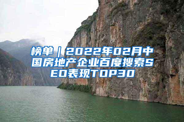 榜单｜2022年02月中国房地产企业百度搜索SEO表现TOP30