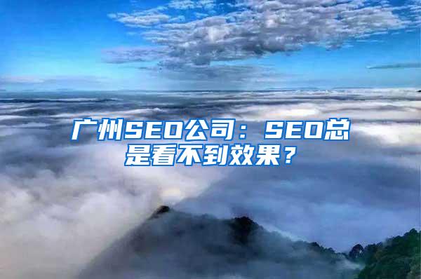 广州SEO公司：SEO总是看不到效果？