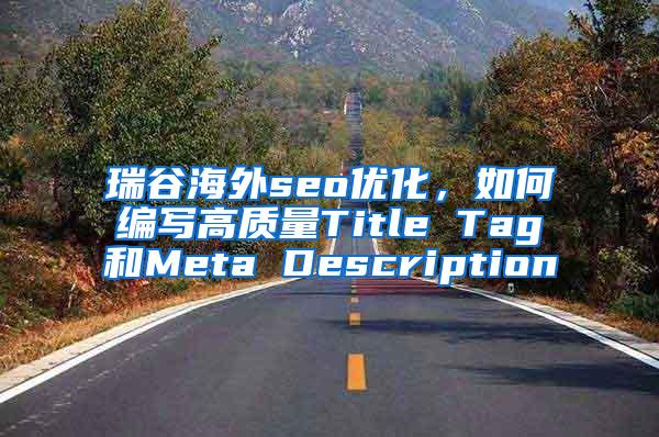 瑞谷海外seo优化，如何编写高质量Title Tag和Meta Description