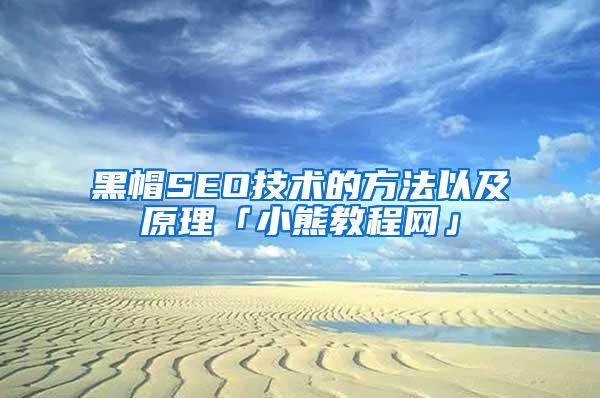 黑帽SEO技术的方法以及原理「小熊教程网」