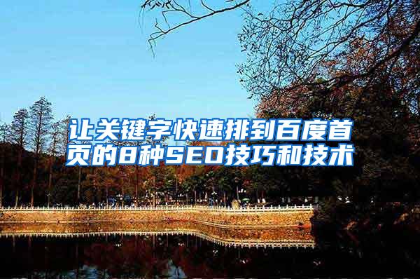 让关键字快速排到百度首页的8种SEO技巧和技术
