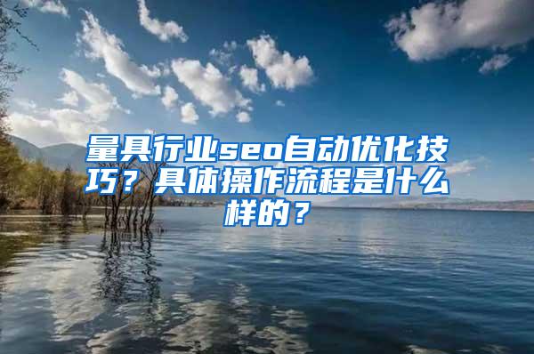 量具行业seo自动优化技巧？具体操作流程是什么样的？