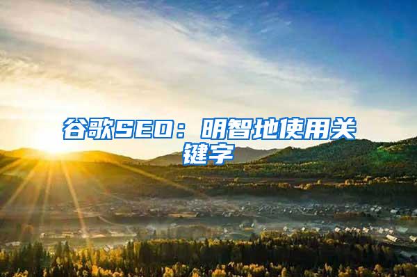 谷歌SEO：明智地使用关键字