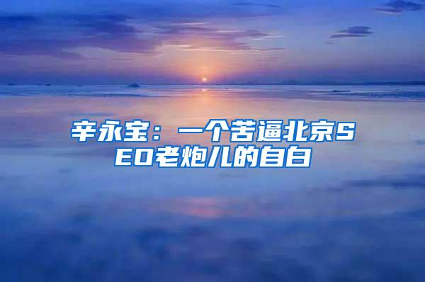 辛永宝：一个苦逼北京SEO老炮儿的自白