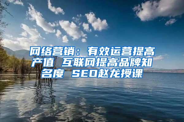 网络营销：有效运营提高产值 互联网提高品牌知名度 SEO赵龙授课