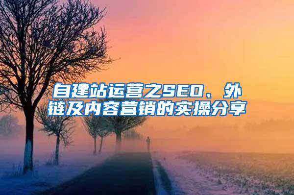 自建站运营之SEO、外链及内容营销的实操分享