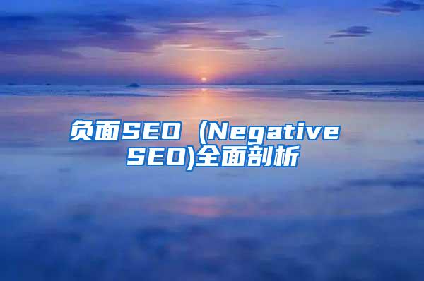 负面SEO (Negative SEO)全面剖析