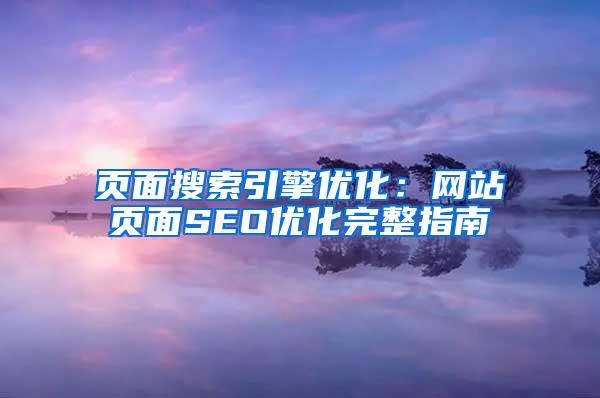 页面搜索引擎优化：网站页面SEO优化完整指南