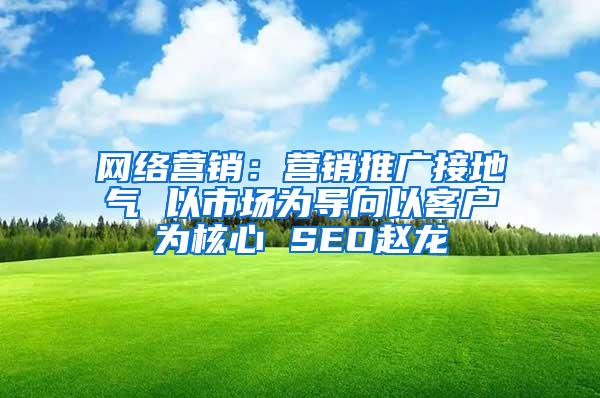 网络营销：营销推广接地气 以市场为导向以客户为核心 SEO赵龙