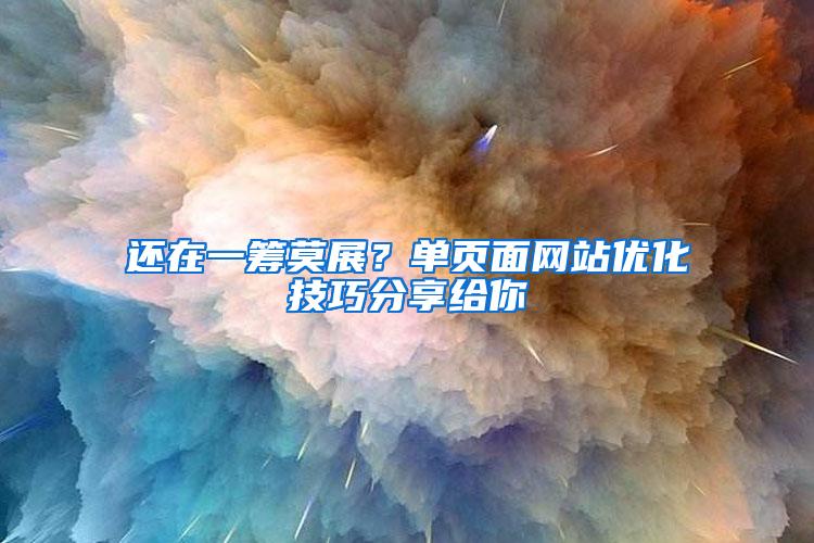 还在一筹莫展？单页面网站优化技巧分享给你