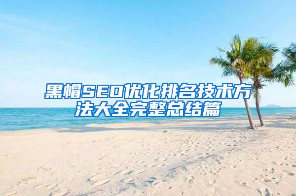 黑帽SEO优化排名技术方法大全完整总结篇