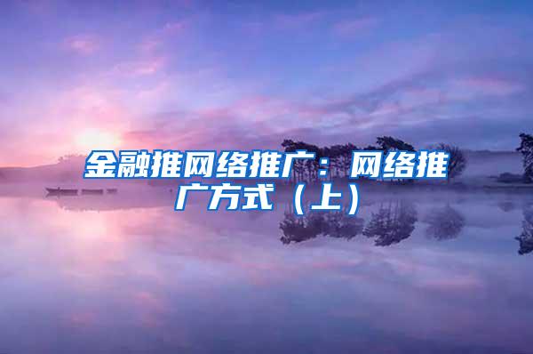 金融推网络推广：网络推广方式（上）