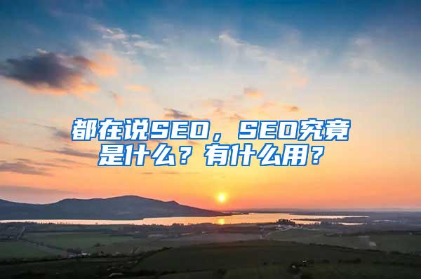 都在说SEO，SEO究竟是什么？有什么用？