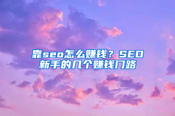 靠seo怎么赚钱？SEO新手的几个赚钱门路